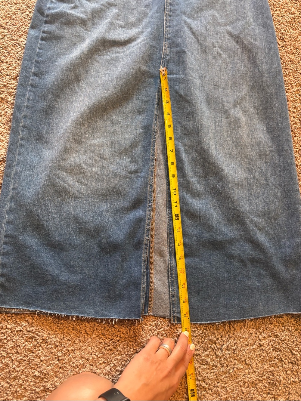 Pilcro Strapless Dark Blue Denim Dress with Front Slit - Picture 2 of 10